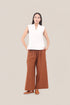 Sleeveless top in faux cashmere cotton blend